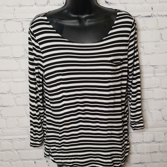 Cynthia Rowley striped top with pocket - Picture 2 of 7